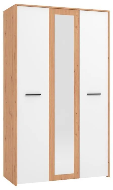 Wardrobe Varadero 3K1O Artisan Oak - White - Artisan Oak 119x53x203.5 cm