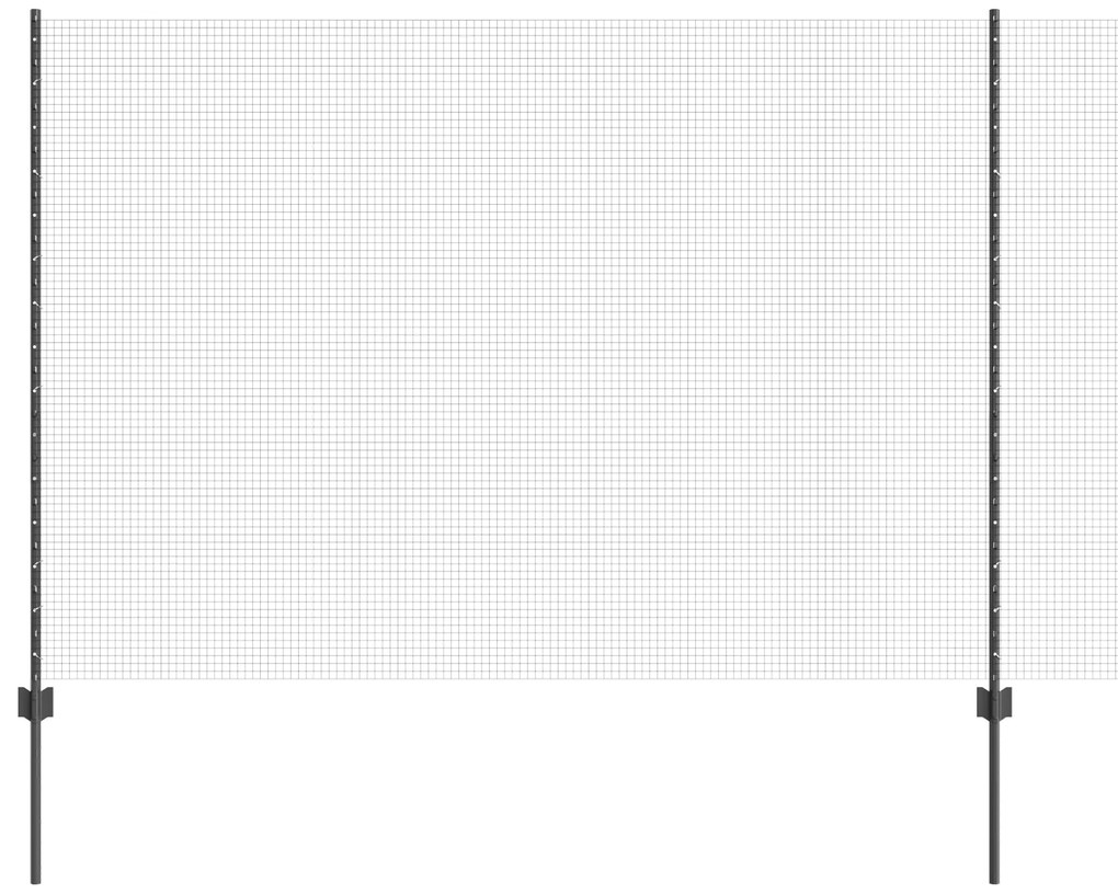 vidaXL Συγκολλητός φράκτης με 44 U Πόστες Γκρι 1.5x50 μ Ατσάλι