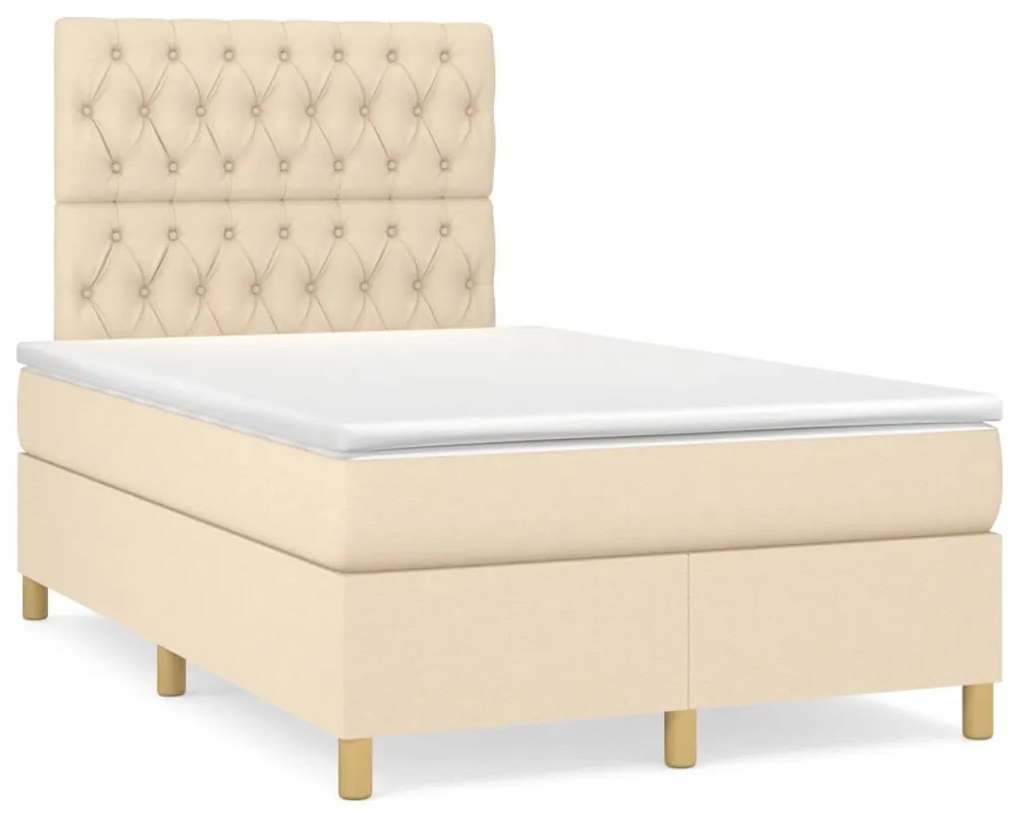 ΚΡΕΒΑΤΙ BOXSPRING ΜΕ ΣΤΡΩΜΑ ΚΡΕΜ 120X200 ΕΚ. ΥΦΑΣΜΑΤΙΝΟ 3142566