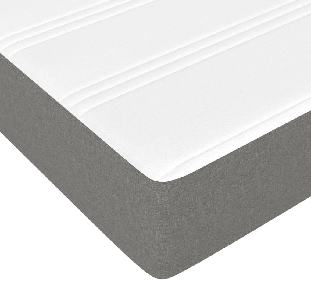 Κρεβάτι Boxspring με Στρώμα Σκούρο Γκρι 140x190 εκ. Υφασμάτινο - Γκρι