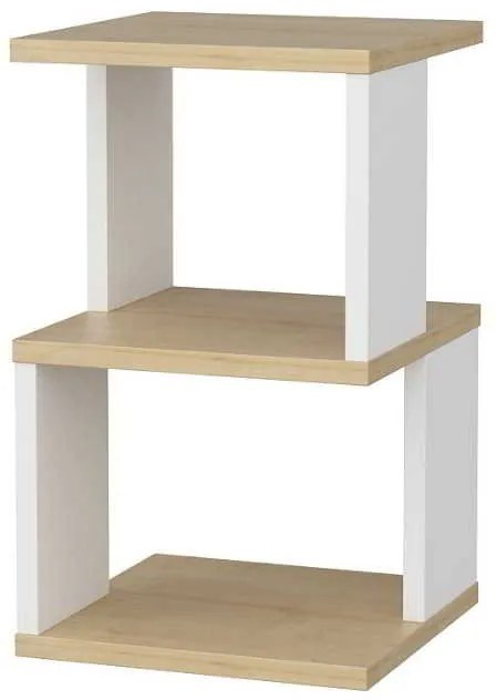 Κομοδίνο Carter Megapap χρώμα φυσικό οξιάς - λευκό 29,6x29,6x49,4εκ.
