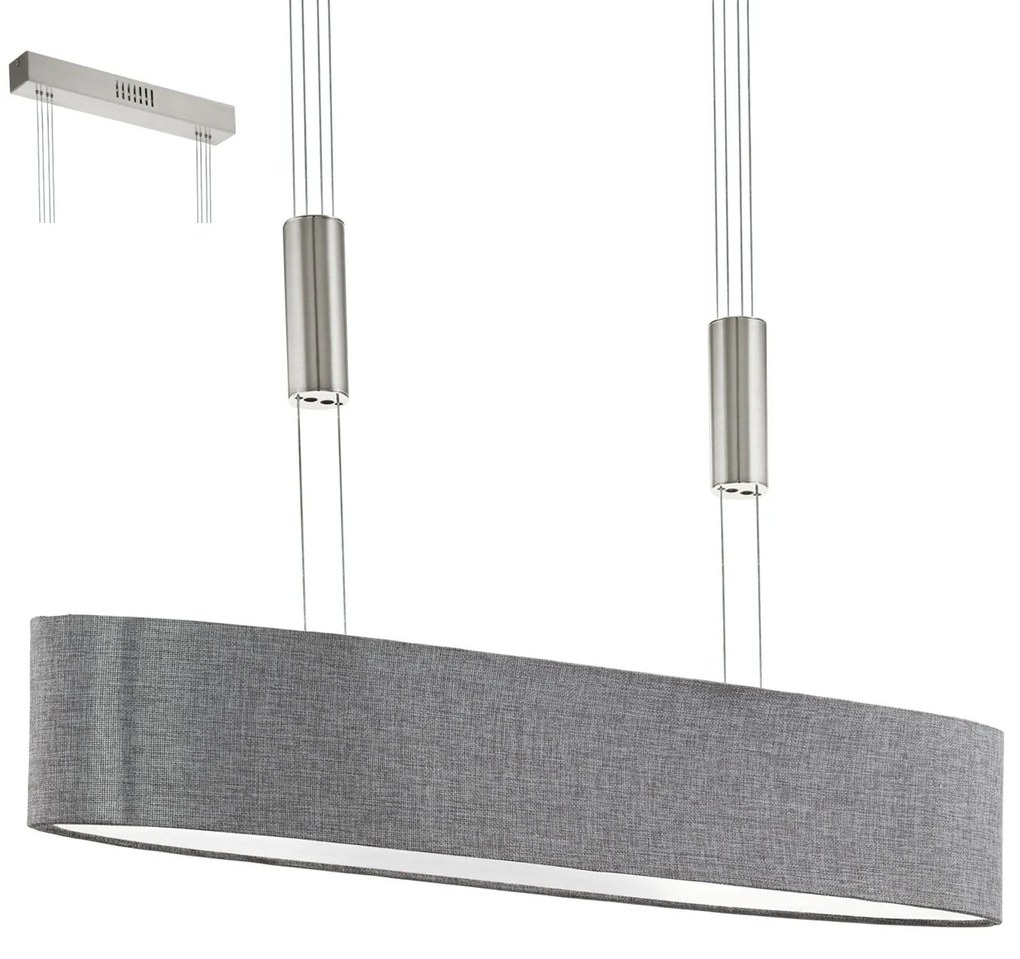 Φωτιστικό Οροφής Led Romao 95349 Grey Eglo Metal, Fabric