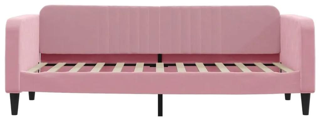 Καναπές Κρεβάτι Ροζ 80 x 200 εκ. Βελούδινος - Ροζ