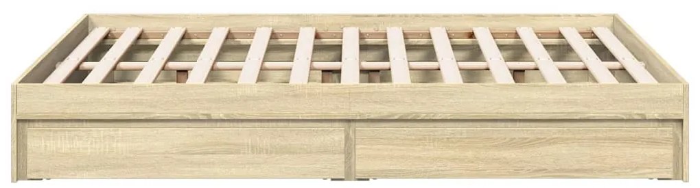 vidaXL Πλαίσιο Κρεβατιού με συρτάρια Sonoma Δρυς 140x190εκ. Επεξ. Ξύλο