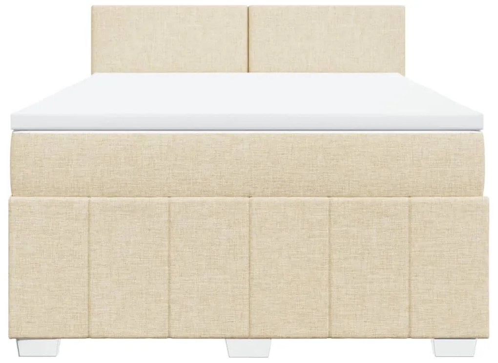 ΚΡΕΒΑΤΙ BOXSPRING ΜΕ ΣΤΡΩΜΑ ΚΡΕΜ 160X200 ΕΚ. ΥΦΑΣΜΑΤΙΝΟ 3287117