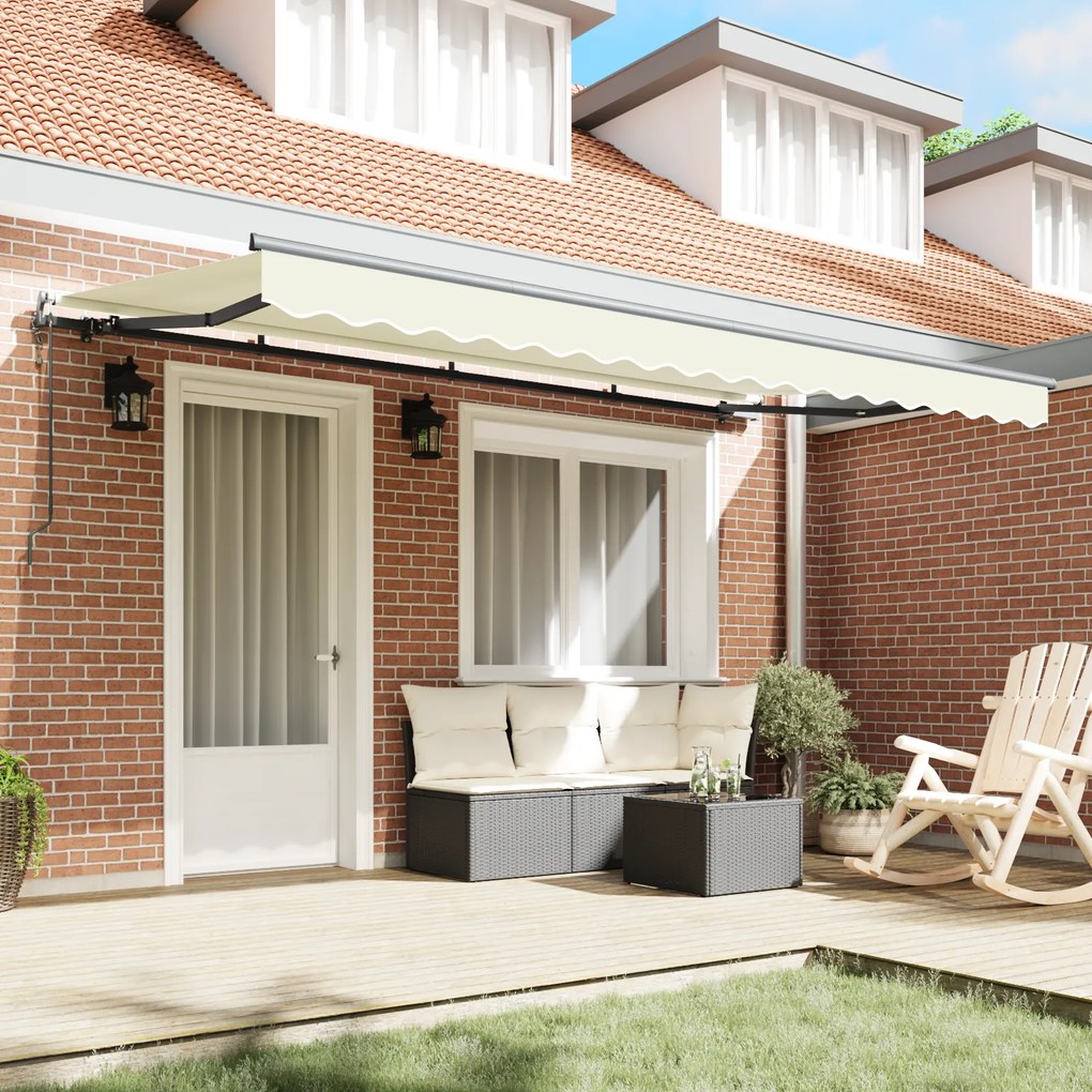 vidaXL Σκηνίτσα Αναδιπλούμενη Κρεμ 400 x 200 cm Πολυεστέρας, Αλουμίνιο