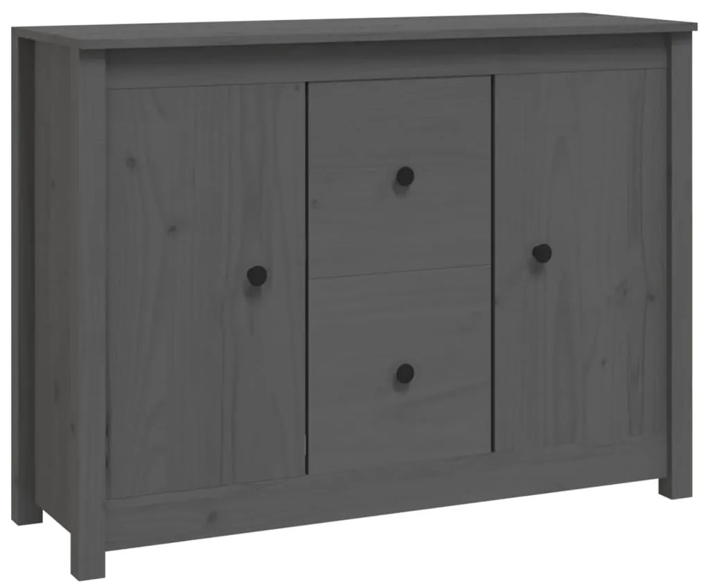 vidaXL Ντουλάπι Γκρι 100 x 35 x 74 εκ. από Μασίφ Ξύλο Πεύκου