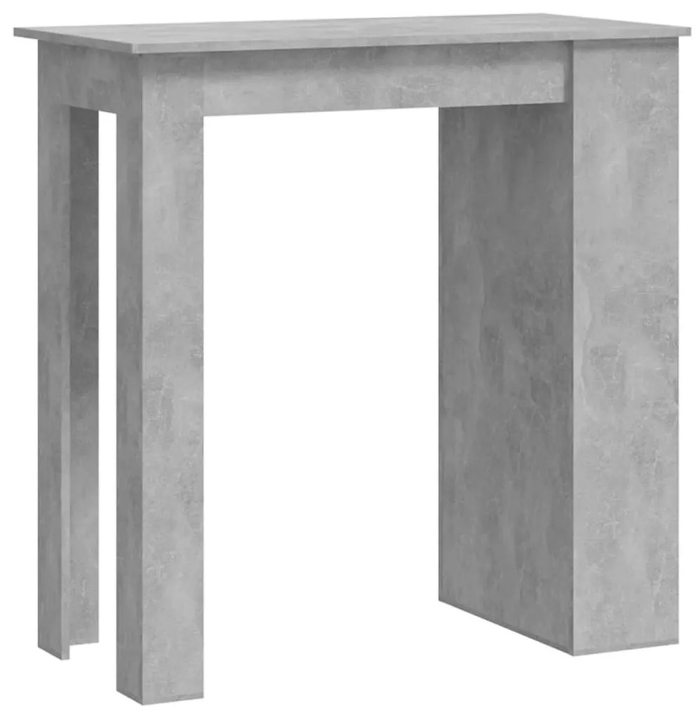 Τραπέζι Μπαρ με Ράφια Γκρι Σκυροδ. 102x50x103,5 εκ. Μοριοσανίδα - Γκρι