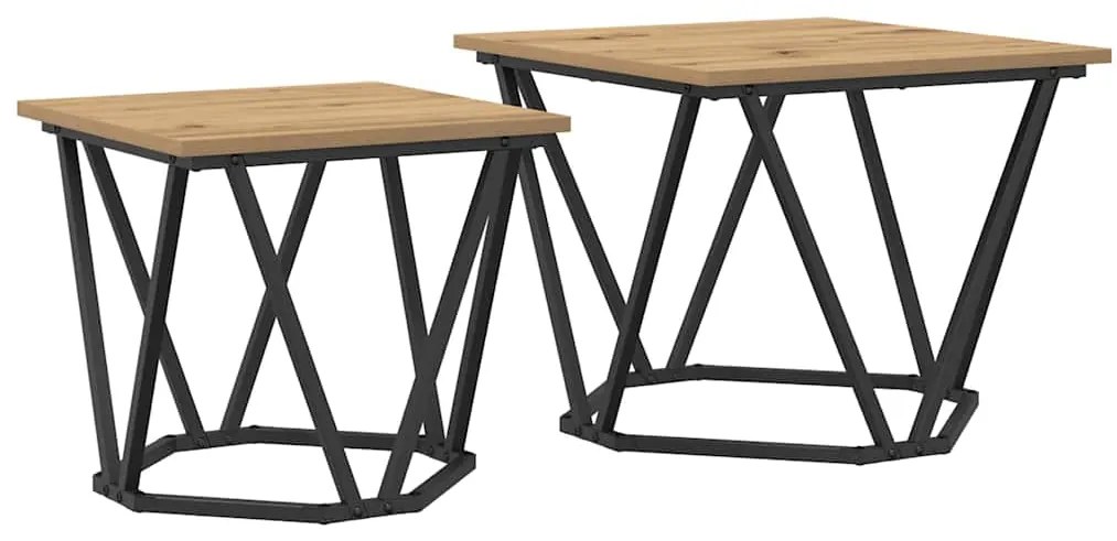vidaXL Σετ βοηθητικά τραπεζάκια 2 pcs artisan δρυς 50 x 50 x 40 cm