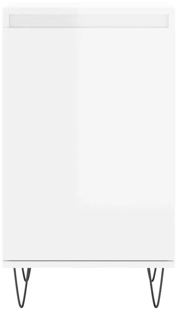 vidaXL Συρταριέρα Γυαλιστερή Λευκή 40 x 35 x 70 εκ. από Επεξεργ. Ξύλο
