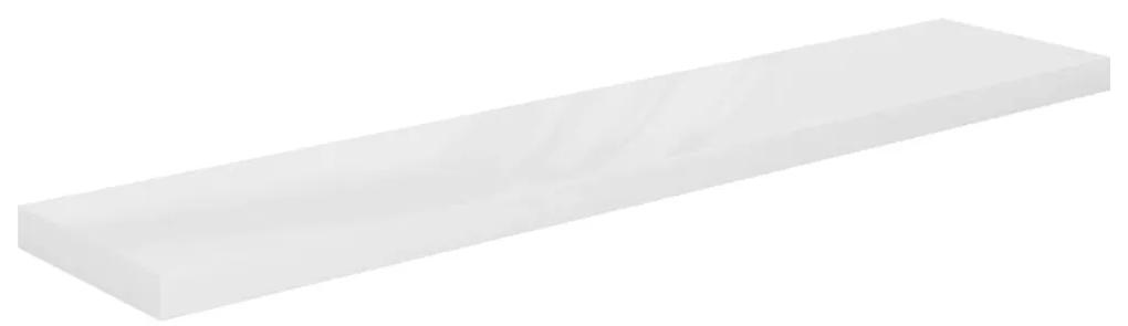 Ράφι Τοίχου Γυαλιστερό Άσπρο 120x23,5x3,8 εκ. MDF - Λευκό