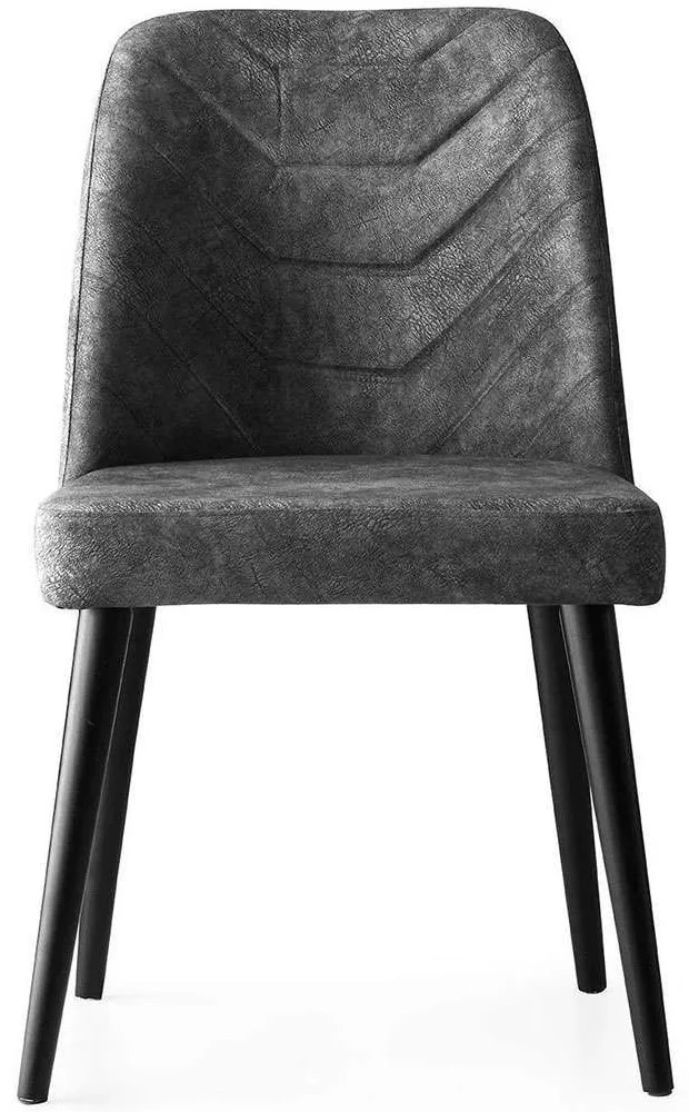 Καρέκλα Dallas (Σετ 4Τμχ) 974NMB1174 50x49x90cm Anthracite-Black Metal,Velvet,Wood