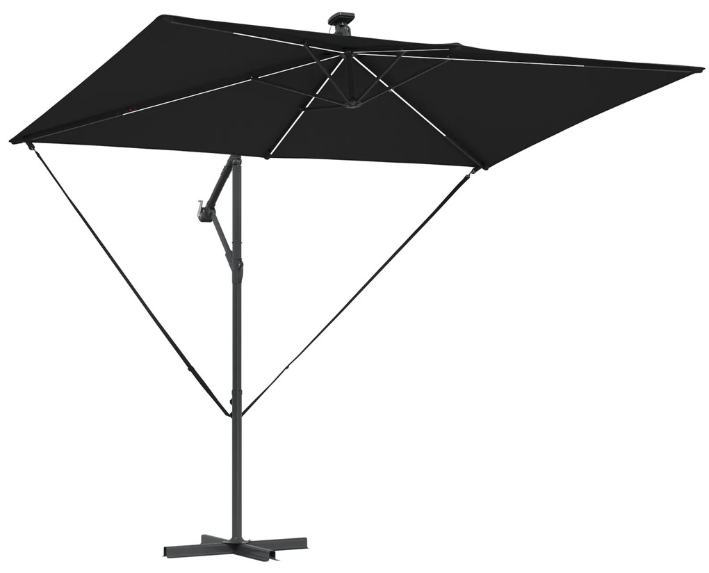 vidaXL Ομπρέλα Cantilever Banana Μαύρο 294 x 200 x 254 εκ.