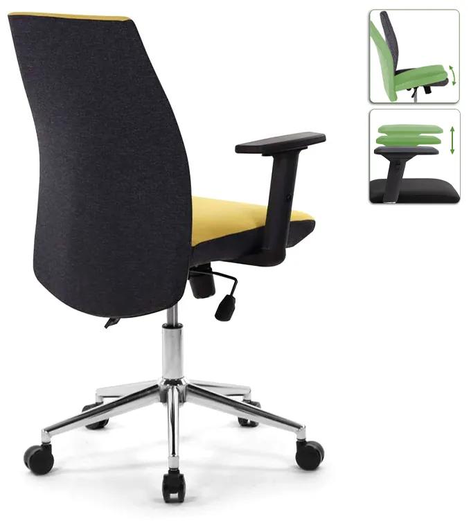 Καρέκλα εργασίας Finn Megapap υφασμάτινη χρώμα μουσταρδί 61x55x105-113εκ. - Ύφασμα - GP018-0013,2