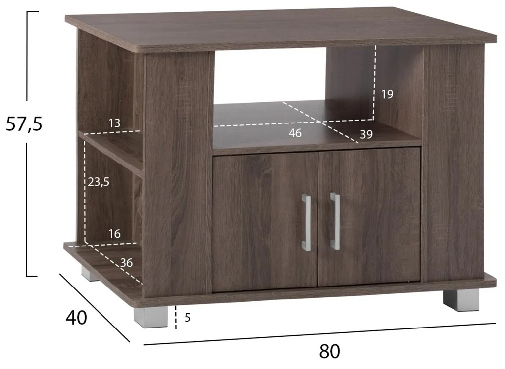 Επίπλο Τηλεόρασης Σε Καρυδί Χρώμα 80x40x57.5Υεκ.