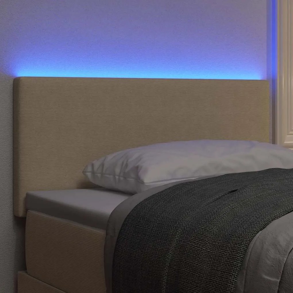 vidaXL LED κεφαλάρι με φώτα λωρίδας LED Γκρι Πράσινο 100 cm ύφασμα