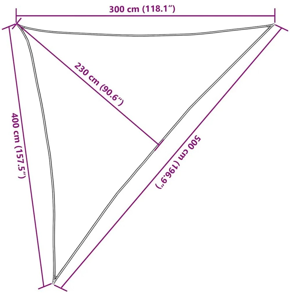 Πανί Σκίασης Τερακότα 3 x 4 x 5 μ. από HDPE 160 γρ./μ² - Καφέ