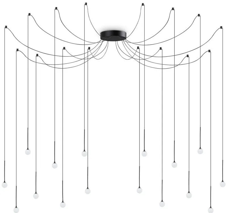 Φωτιστικό Οροφής Κρεμαστό Lucciola 284002 20x543,5cm LED 16W 3000K 1500Lm Black Ideal Lux