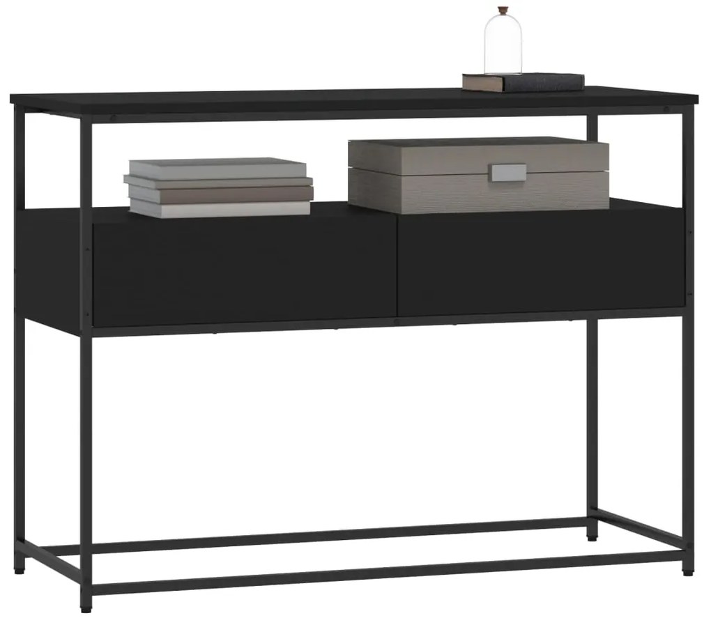 vidaXL Τραπέζι Κονσόλα Μαύρο 100x40x75 εκ. Επεξεργασμένο Ξύλο
