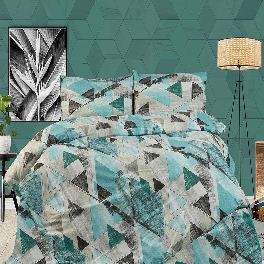 Σεντόνια Geometrical 331 Σετ 3τμχ Pink-Salmon DimCol Μονό 100% Cotton Flannel