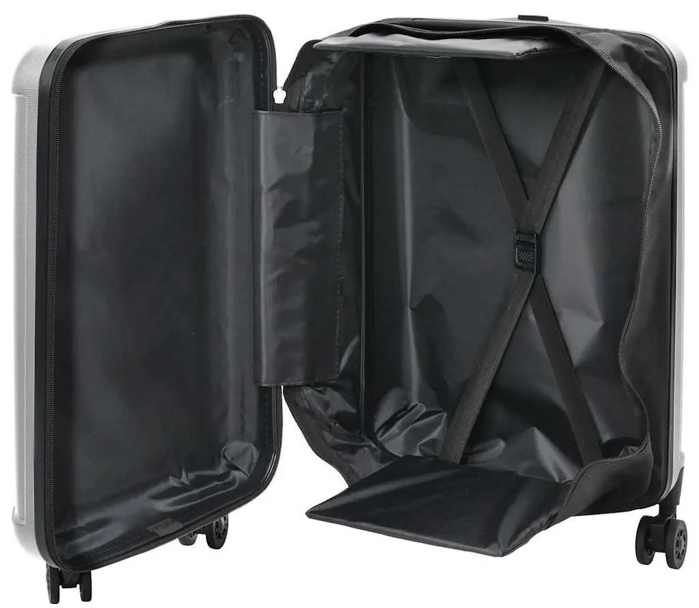 vidaXL Βαλίτσα με κλειδαριά Ασημί 34 x 23 x 55.5 εκ. ΑΒΣ Πλαστικό