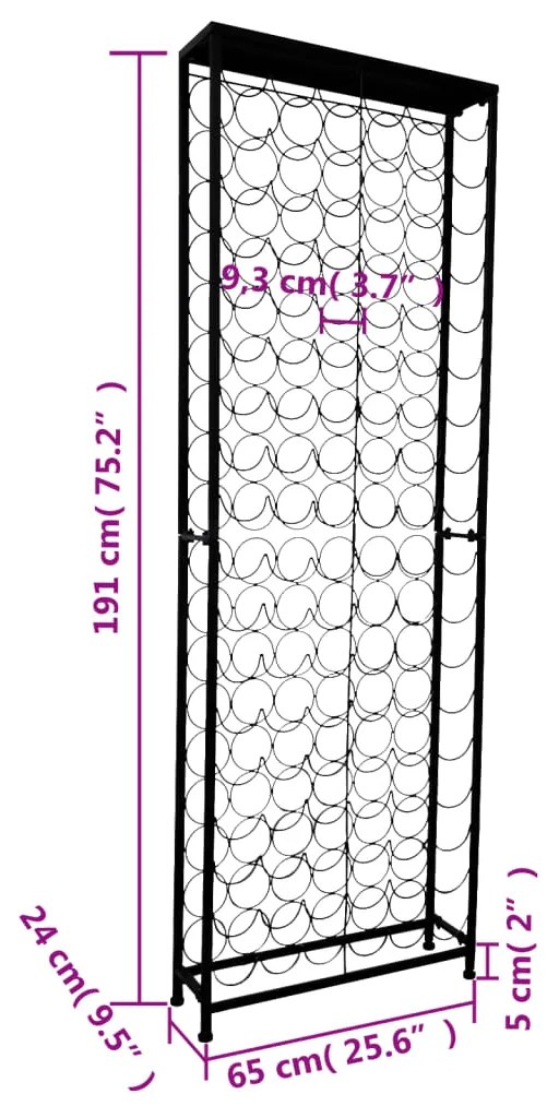 vidaXL Κάβα / Ραφιέρα Κρασιών για 108 Μπουκάλια Μεταλλική