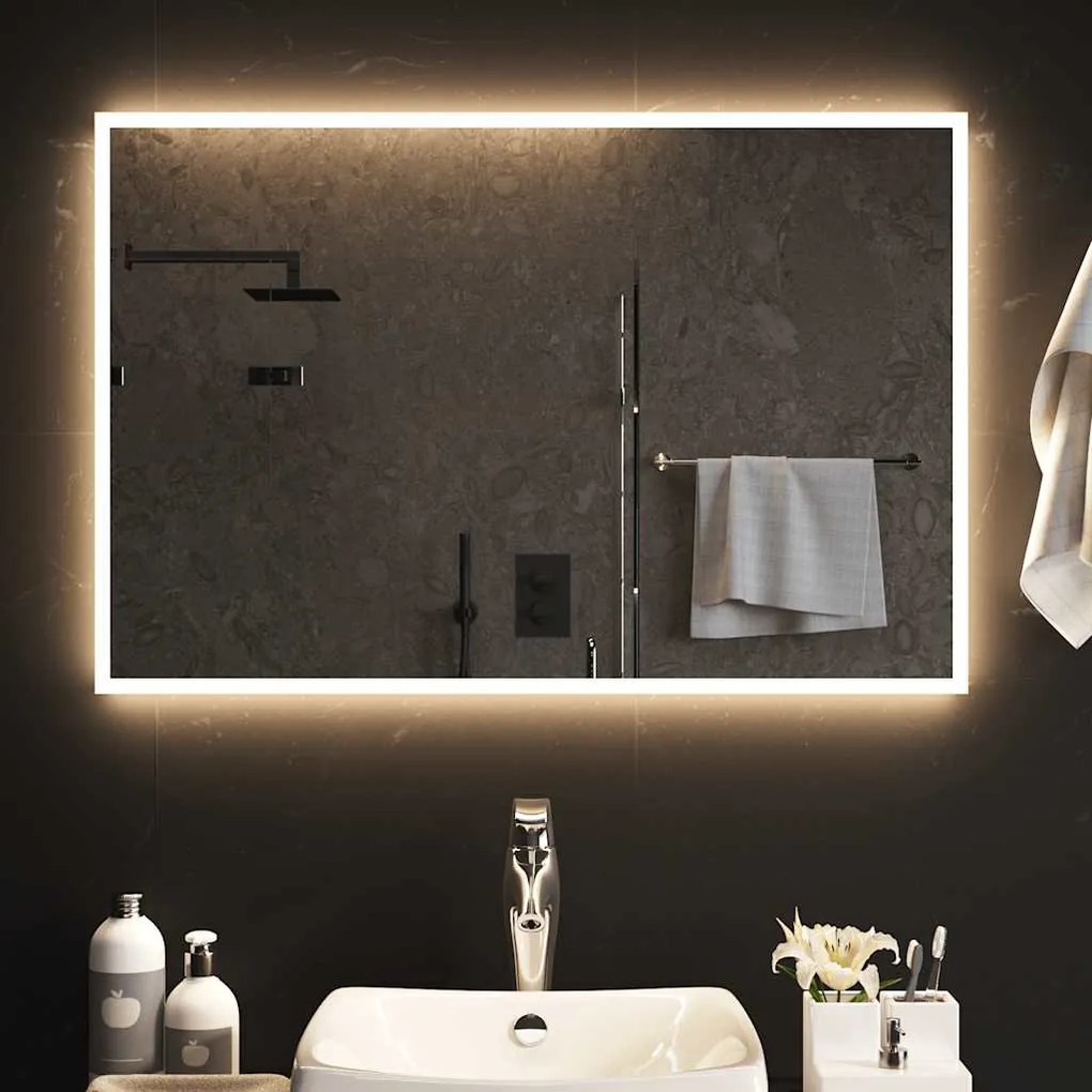 vidaXL Καθρέφτης Μπάνιου με LED 90x60 εκ.