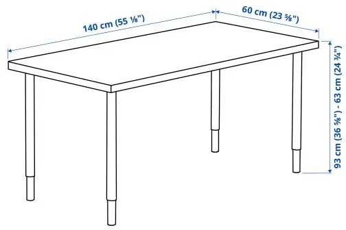 MALSKYTT/OLOV γραφείο, 140x60 cm 594.177.56