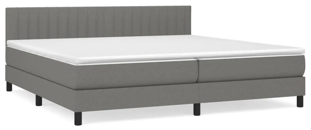 ΚΡΕΒΑΤΙ BOXSPRING ΜΕ ΣΤΡΩΜΑ ΣΚΟΥΡΟ ΓΚΡΙ 200X200 ΕΚ. ΥΦΑΣΜΑΤΙΝΟ 3140242