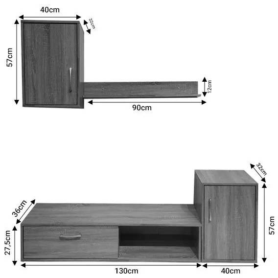 Σύνθεση σαλονιού Ranian μελαμίνης καρυδί