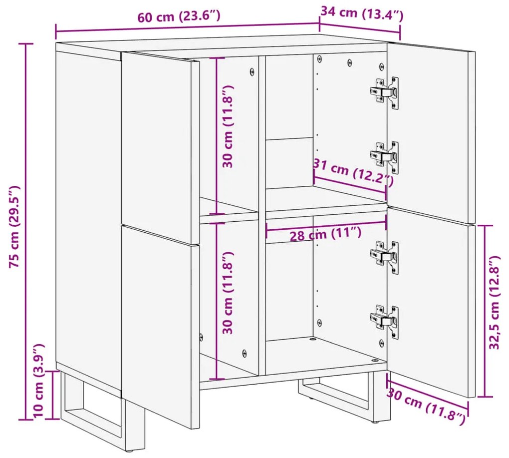 ΝΤΟΥΛΑΠΙ 60 X 34 X 75 ΕΚ. ΑΠΟ ΜΑΣΙΦ ΞΥΛΟ ΜΑΝΓΚΟ 377567