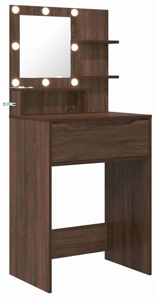 vidaXL Τραπέζια Ντυσίματος Κρεβατοκάμαρας Καφέ δρυς 80 x 39,6 x 135 εκ
