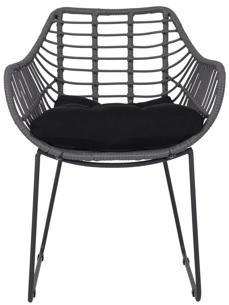 ΠΟΛΥΘΡΟΝΑ ΜΕΤΑΛΛΙΚΗ ΜΕ ΜΑΣΙΦ ΣΚΕΛΕΤΟ ΜΑΥΡΟ ΜΑΤ ΜΕ WICKER ΓΚΡΙ MOKA 60x56x84Υ εκ.HM5300.10