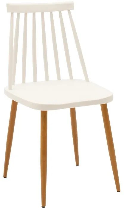 Τραπεζαρία Aurora-Natali σετ 5τεμ pp-mdf σε λευκό-φυσική απόχρωση 80x80x6εκ 80x80x76 εκ.