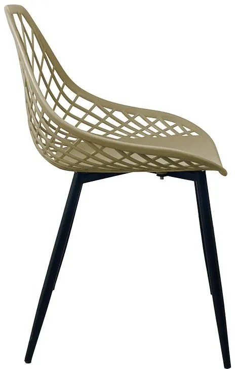 Καρέκλα Suan pp σε capuccino απόχρωση και μαύρο μεταλλικό πόδι 56x49x82εκ 56x49x82 εκ.