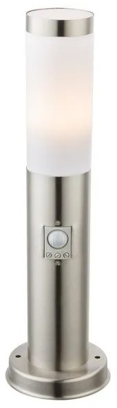 Επιδαπέδιο Φωτιστικό Κολώνα LED Ε27 8,8W Ασημί Ανιχνευτής Κίνησης IP54 Boston 3158SLED Globo Lighting-3158SLED-Ασημί 3158SLED