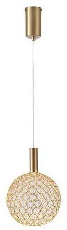 Κρεμαστό Φωτιστικό Οροφής LED 6,3W Σφαίρα Φ20cm Arte Illumina Perforato Eurolamp-144-15068-Χρυσό 144-15068