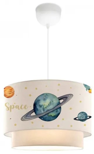 SATURN 204-0012 Παιδικό Κρεμαστό Φωτιστικό Φιγούρα Μονόφωτο 1 x E27 IP20 Λευκό Ύφασμα-Μ30 x Π30 x Υ70cm Globostar 204-0012 Λευκό
