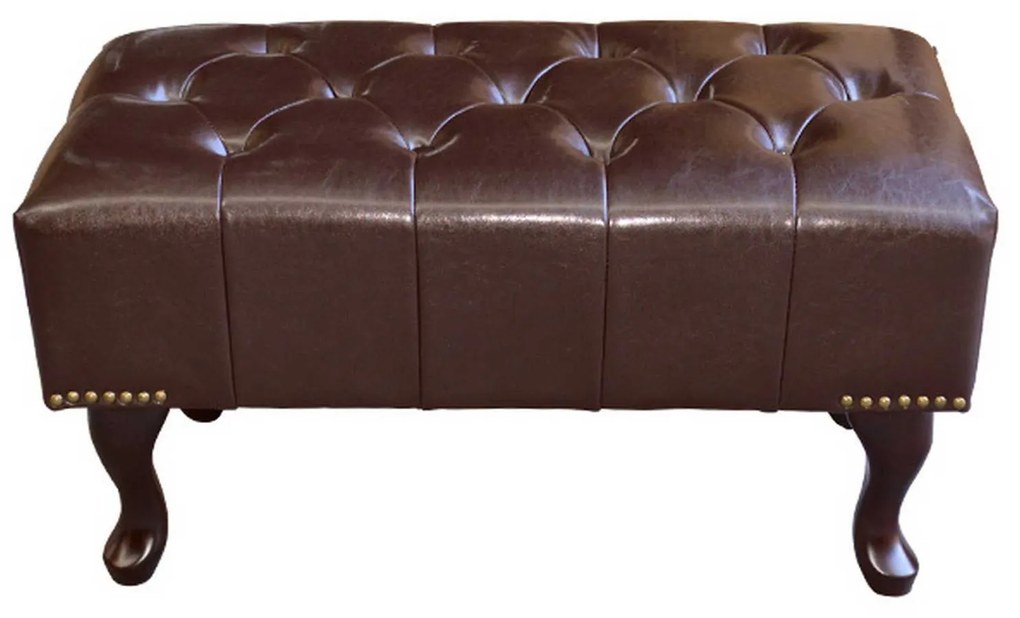 Ταμπουρε Υποποδιο T.Chesterfield Emma Hm226.01 Pu Σκ.Καφε 80x46x42 cm