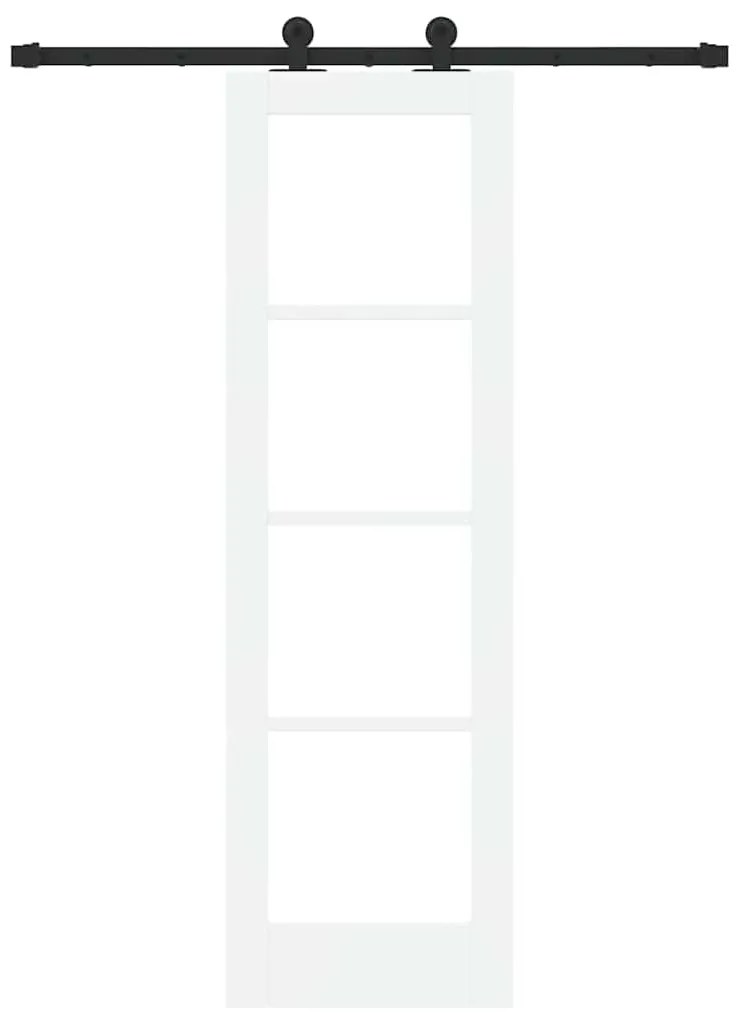 vidaXL Συρόμενη Πόρτα Λευκό 61 x 198.5 εκ. Ξύλο και μέταλλο