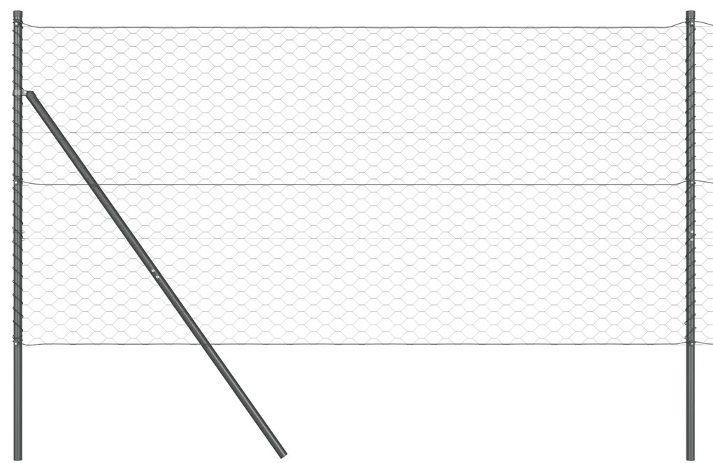 vidaXL Hexagon Fence Γκρι 1.4x25 μ. Χάλυβας