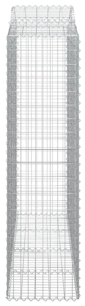 Συρματοκιβώτιο Τοξωτό 200x50x180/200εκ. από Γαλβανισμένο Χάλυβα - Ασήμι