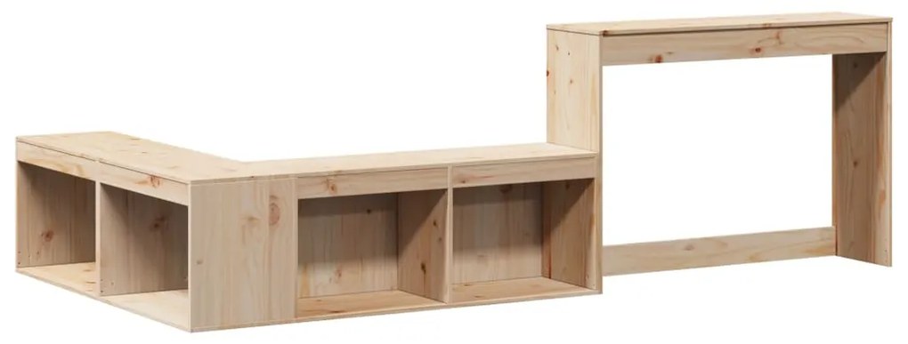 vidaXL Κομοδίνο με Γραφείο 232x122x75 εκ. από Μασίφ Ξύλο Πεύκου