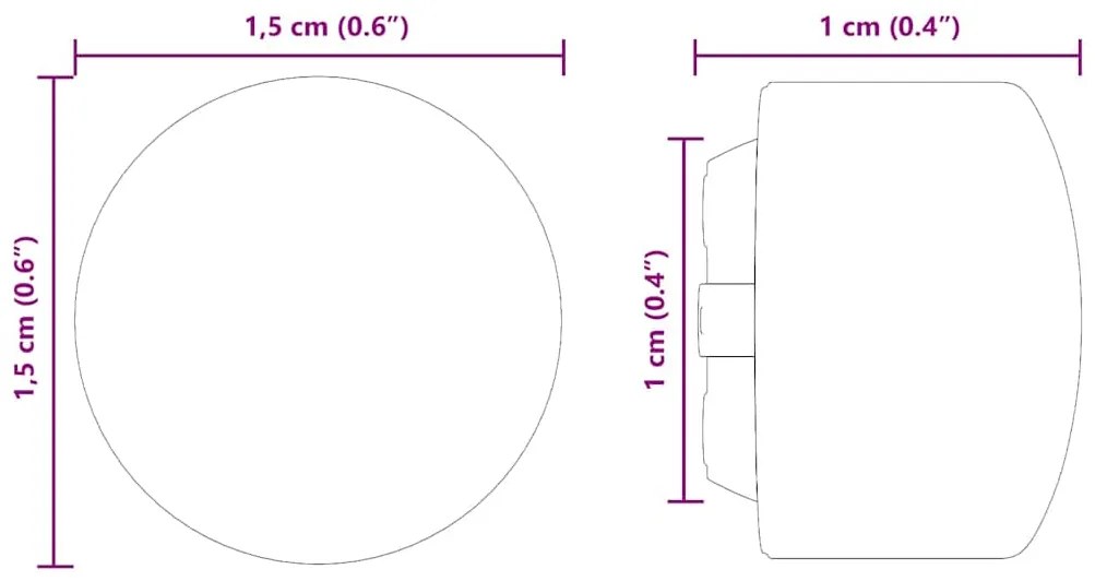 vidaXL Καπάκια για Τραπέζι Ποδοσφαίρου 10 pcs Μαύρο 1,5 x 1,5 x 1 εκ.