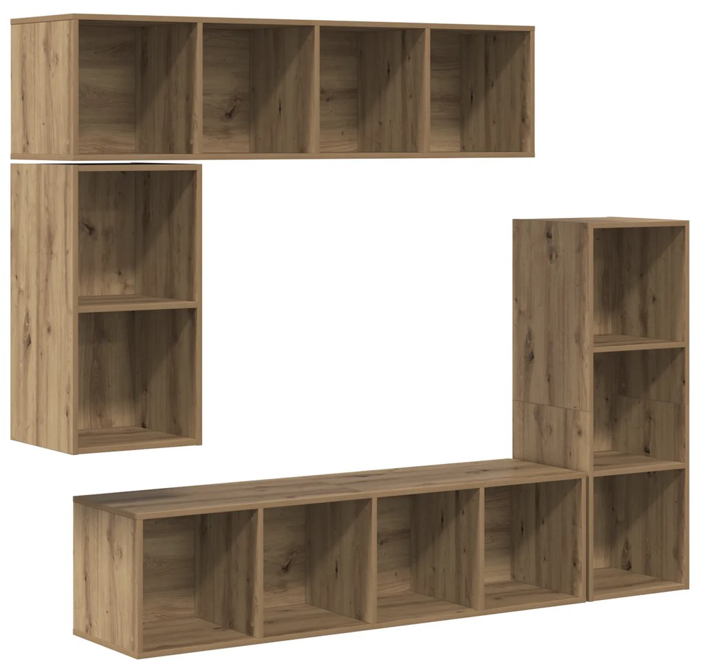 vidaXL Σετ επίπλου τηλεόρασης 4 pcs artisan δρυς Επεξεργασμένο ξύλο