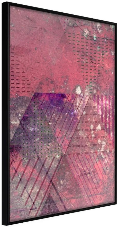 Αφίσα - Pink Patchwork III - 30x45 - Μαύρο - Χωρίς πασπαρτού