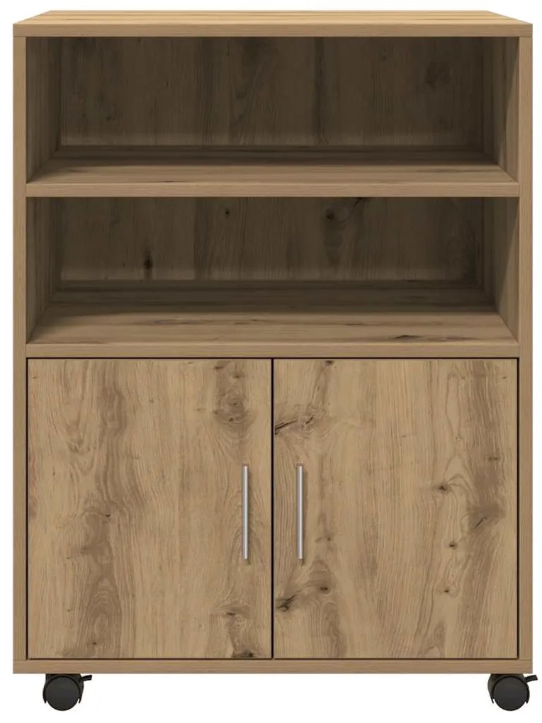 vidaXL Ντουλάπι Τροχήλατο Αρτισιανή Δρυς 60x48x81 εκ. από Επεξ. Ξύλο