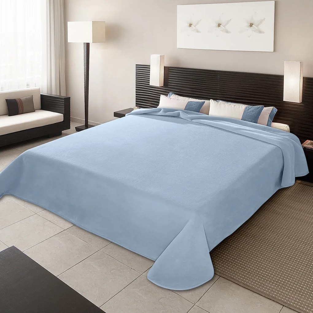 Κουβέρτα Μονή 160×220 BELPLA STER PLAIN LIGHT BLUE(3) 160X220