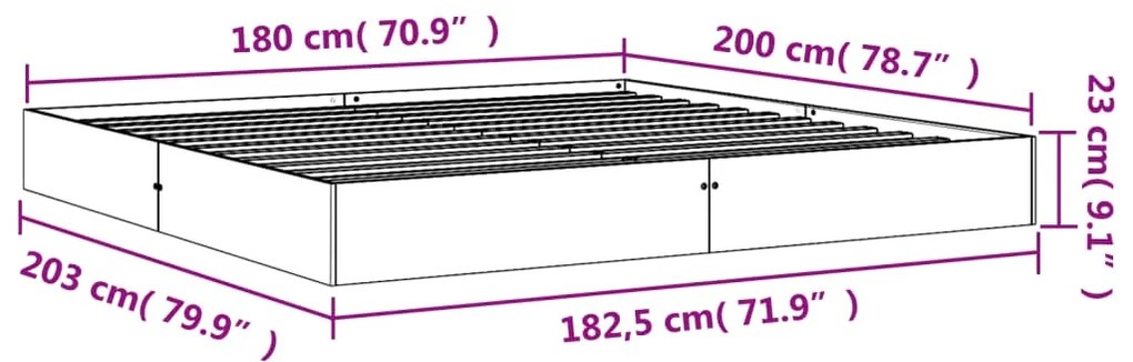 ΠΛΑΙΣΙΟ ΚΡΕΒΑΤΙΟΥ ΚΑΦΕ ΚΕΡΙΟΥ 180 X 200 ΕΚ. ΜΑΣΙΦ ΞΥΛΟ ΠΕΥΚΟΥ 844815