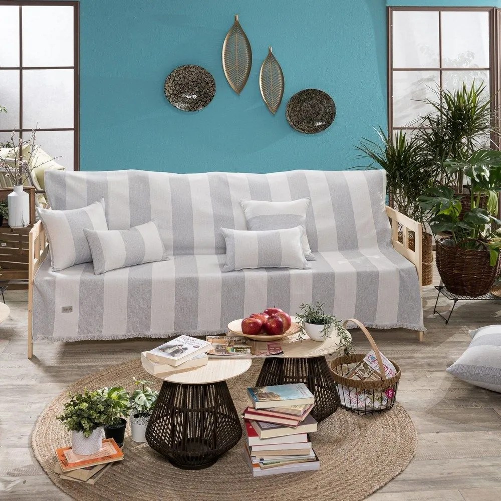 Ριχτάρι Gella 04 Grey Teoran Three-Seater 180x300cm Βαμβάκι-Πολυέστερ